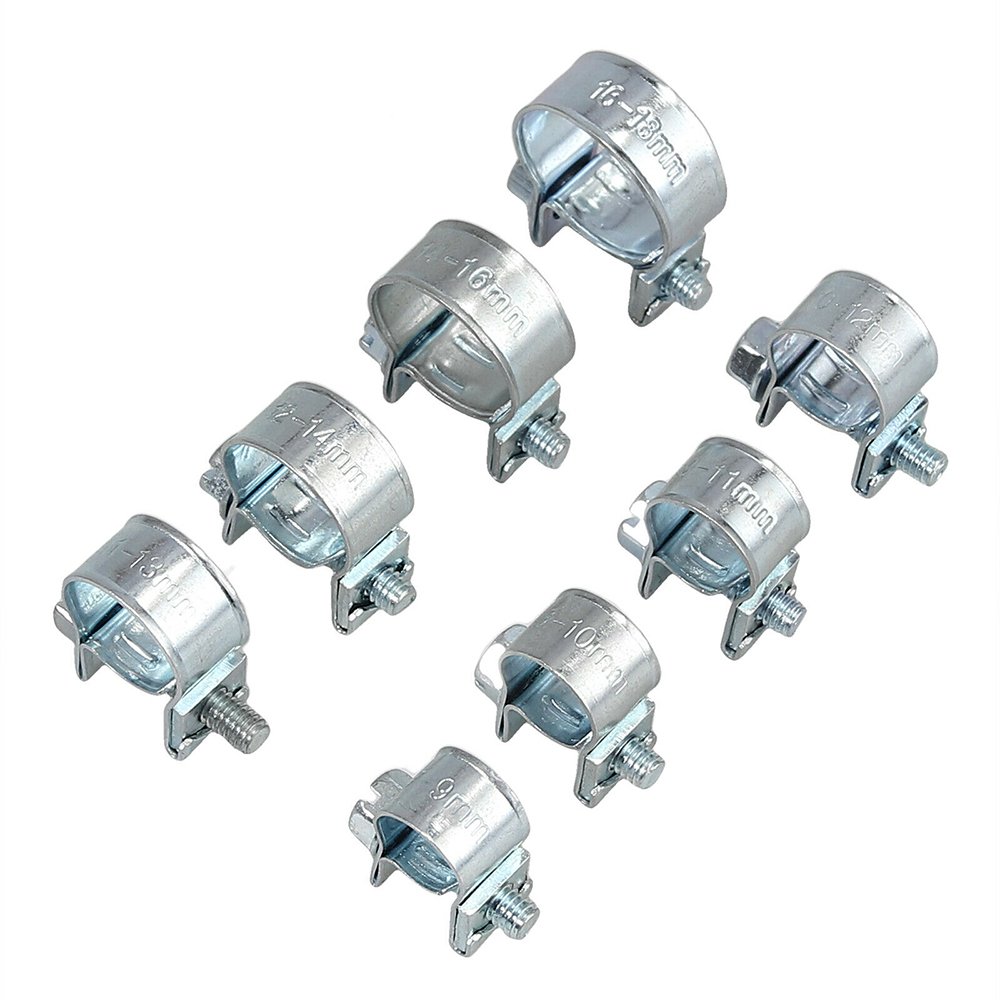 12mm Small Automotive Fuel Injection Hose Clips Clamps Hydraulic Fuel Injectors Mini Tube Hose Clamp With Bolt And Nut
