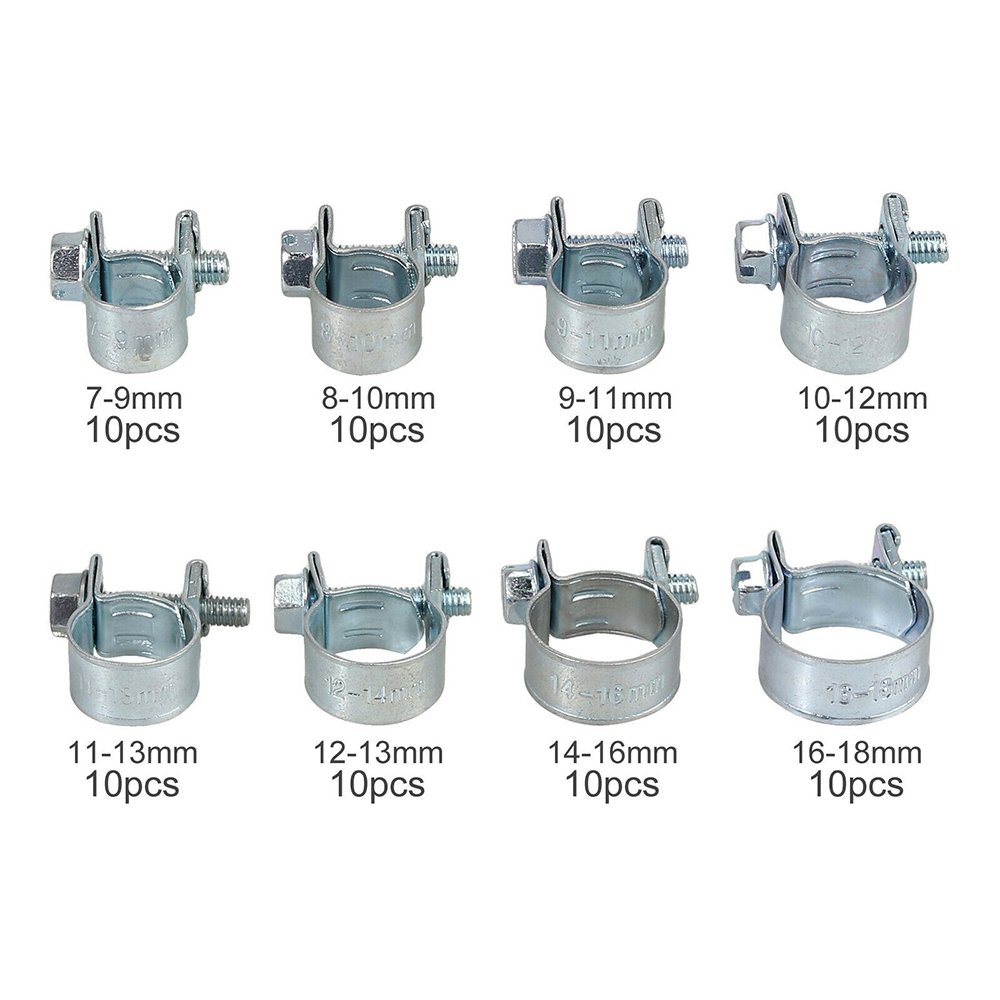 12mm Small Automotive Fuel Injection Hose Clips Clamps Hydraulic Fuel Injectors Mini Tube Hose Clamp With Bolt And Nut