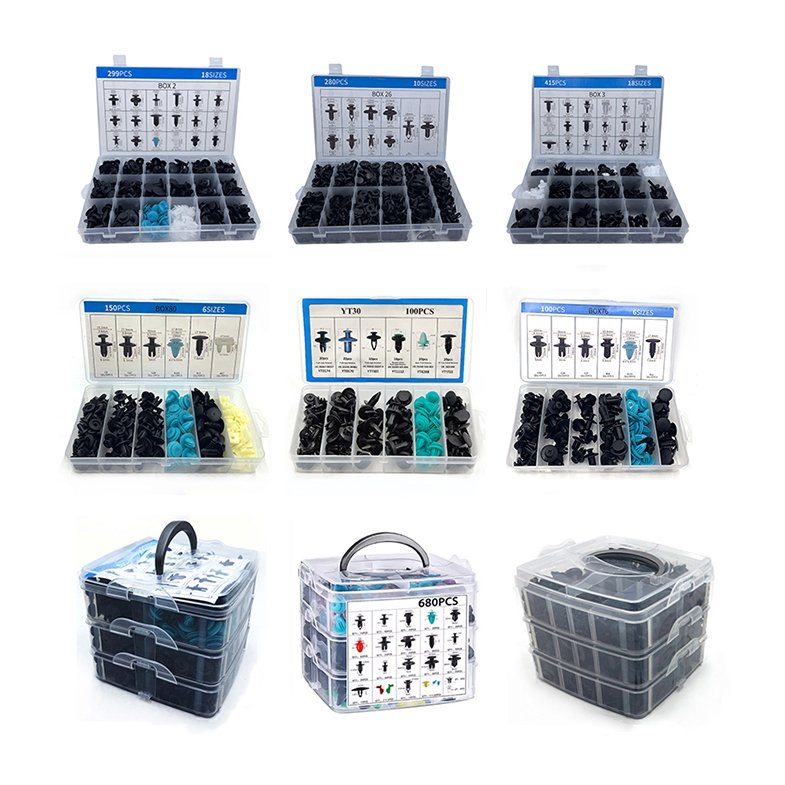Different Design Size Plastic Push Type Retainer Rivets Car Body Clips With Fasteners Remover Kit