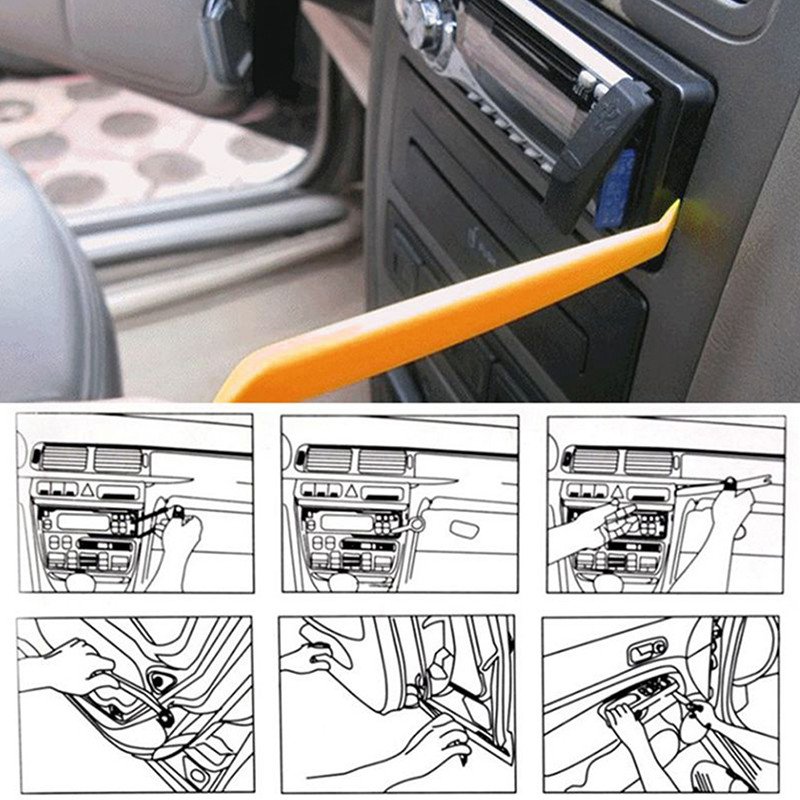 4Pcs Portable Auto Car Radio Panel Door Clip Panel Trim Dash Audio Removal Installer Pry Kit Repair Tool Pry Tool Hand Tools