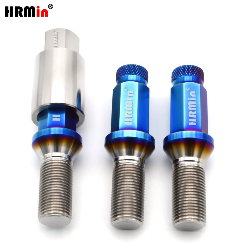 m14x1.25 gr5 titanium long head cone seat knurled wheel bolt titanium bolt for racing car