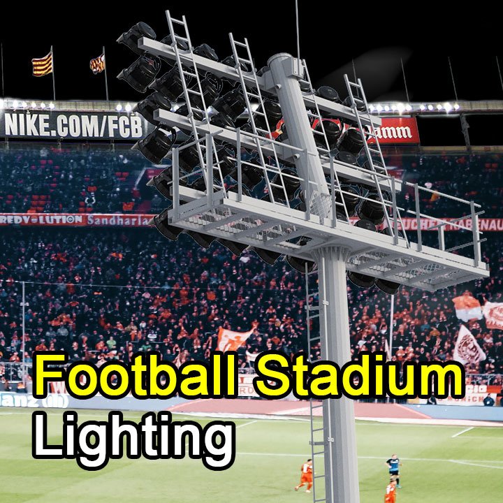 Easy Installation polygonal S355 steel high mast light pole for sports ground