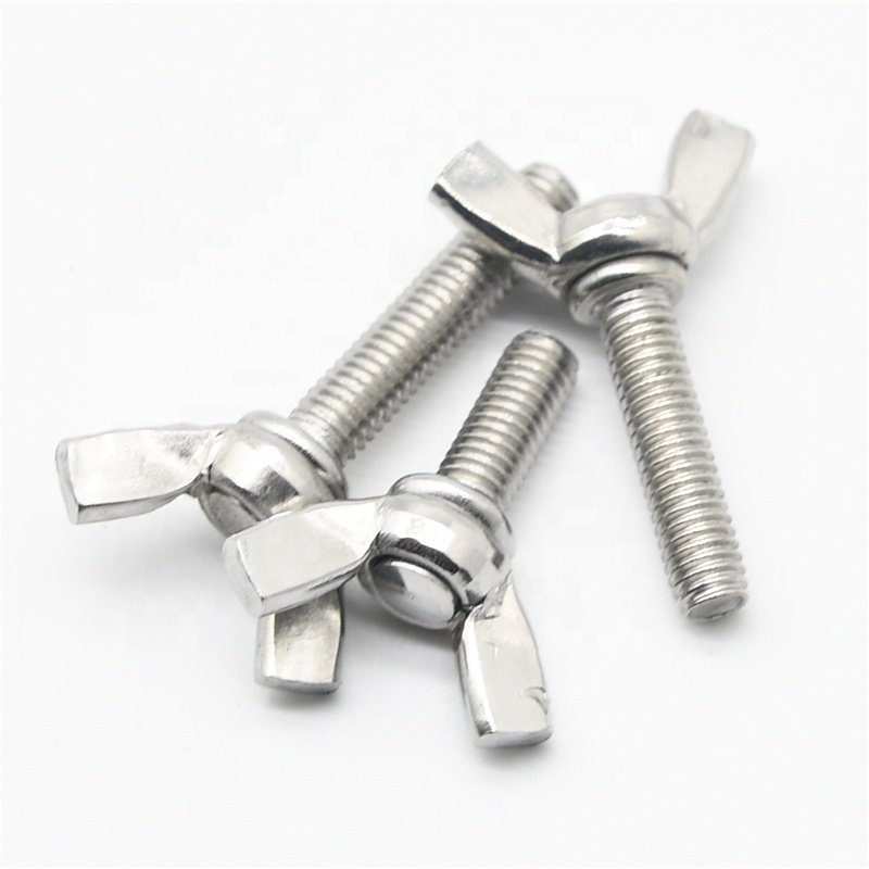 M3 M4 M5 M6 M8 M10 M12 DIN316 304 A2-70 Stainless Steel Hand Tighten Bolt Butterfly Wing Hand Tighten Butterfly Bolt