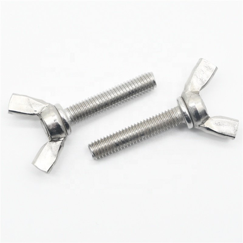M3 M4 M5 M6 M8 M10 M12 DIN316 304 A2-70 Stainless Steel Hand Tighten Bolt Butterfly Wing Hand Tighten Butterfly Bolt