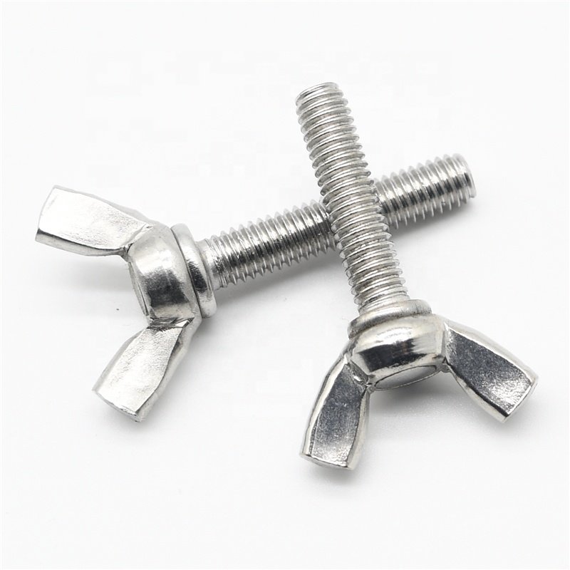 M3 M4 M5 M6 M8 M10 M12 DIN316 304 A2-70 Stainless Steel Hand Tighten Bolt Butterfly Wing Hand Tighten Butterfly Bolt