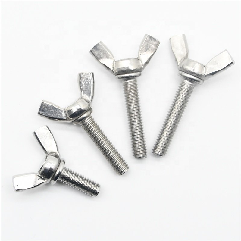M3 M4 M5 M6 M8 M10 M12 DIN316 304 A2-70 Stainless Steel Hand Tighten Bolt Butterfly Wing Hand Tighten Butterfly Bolt