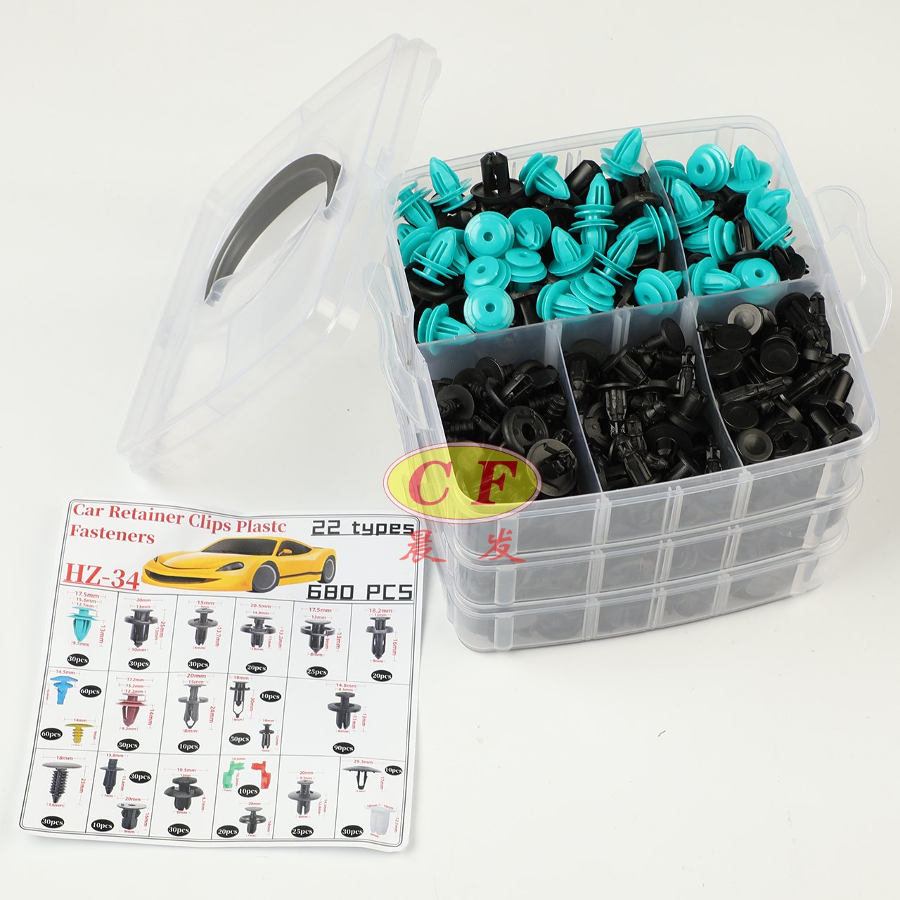 680 pieces of boxed car universal plastic internal bumper buckle fixing clip plastic fastener door trim panel seat belt clip