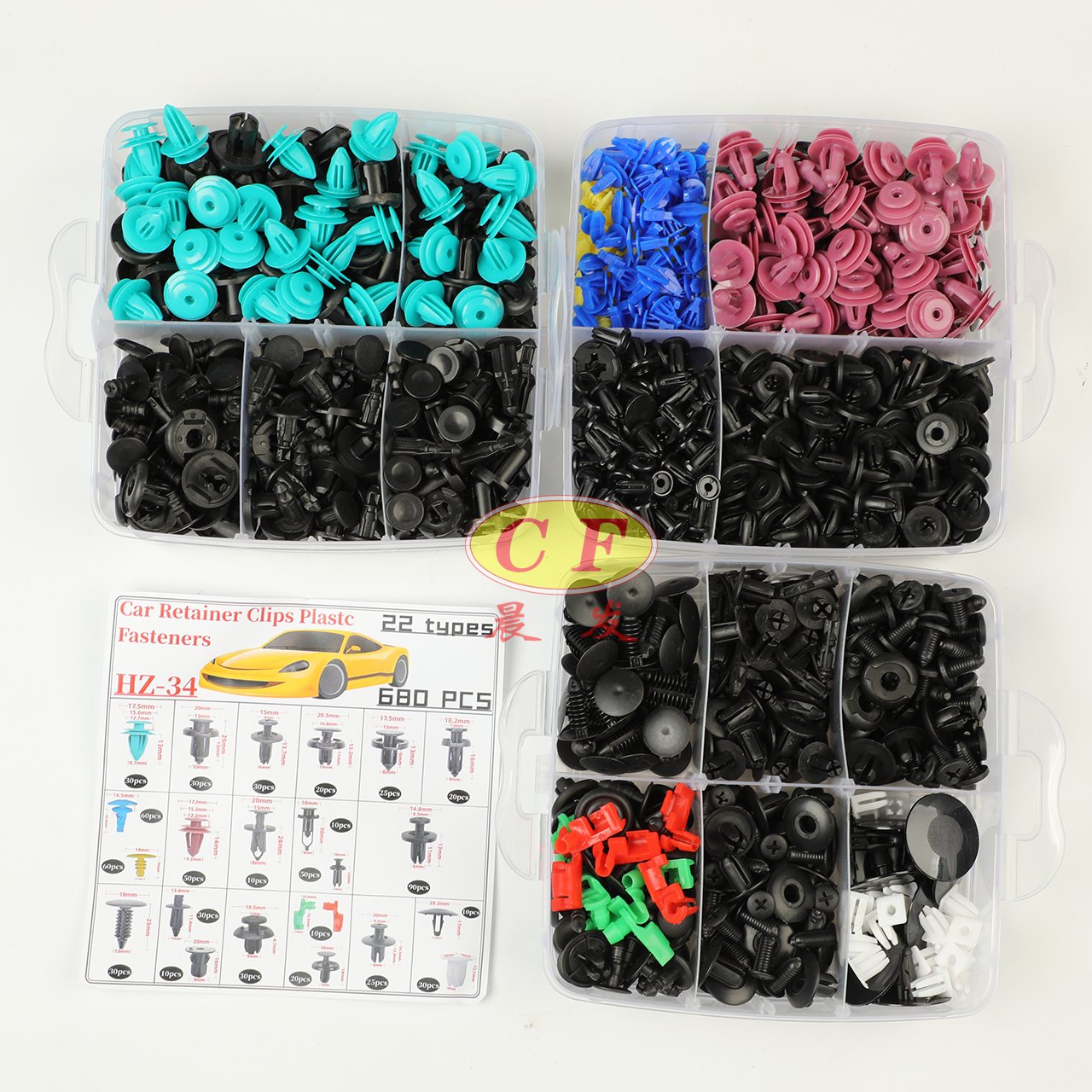 680 pieces of boxed car universal plastic internal bumper buckle fixing clip plastic fastener door trim panel seat belt clip