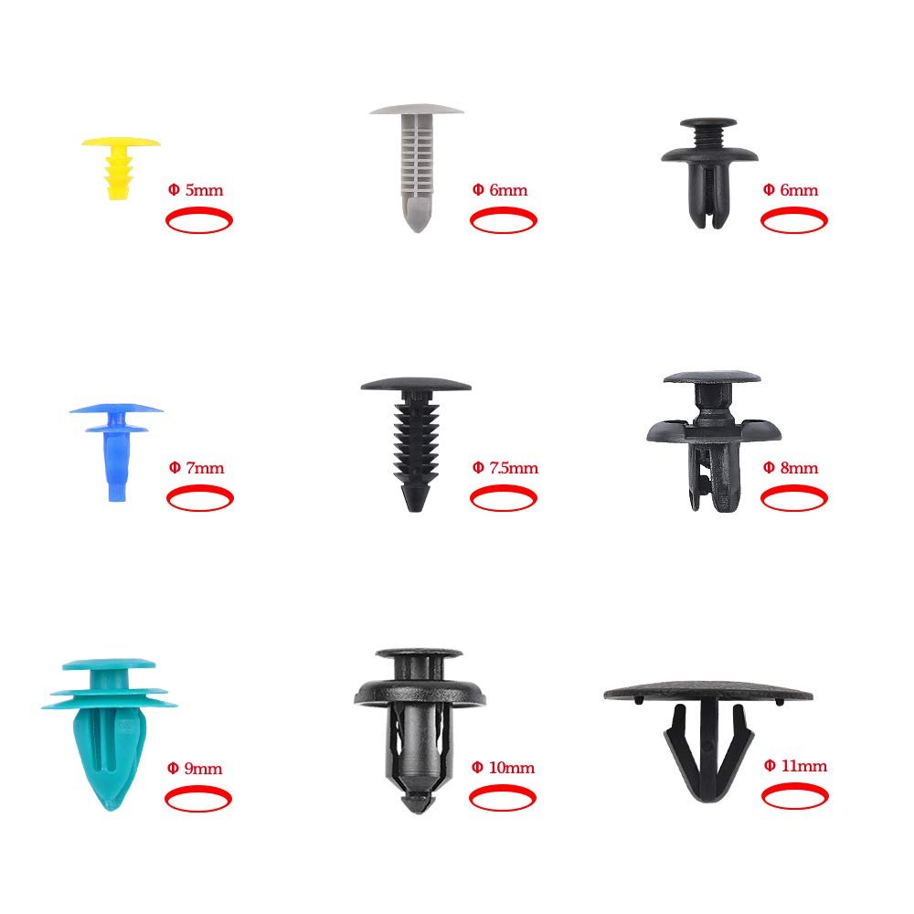 MIKKUPPPA 1000PCS Universal Plastic Fasteners Automotive Push Pin Bumper Door Panel Car Clips
