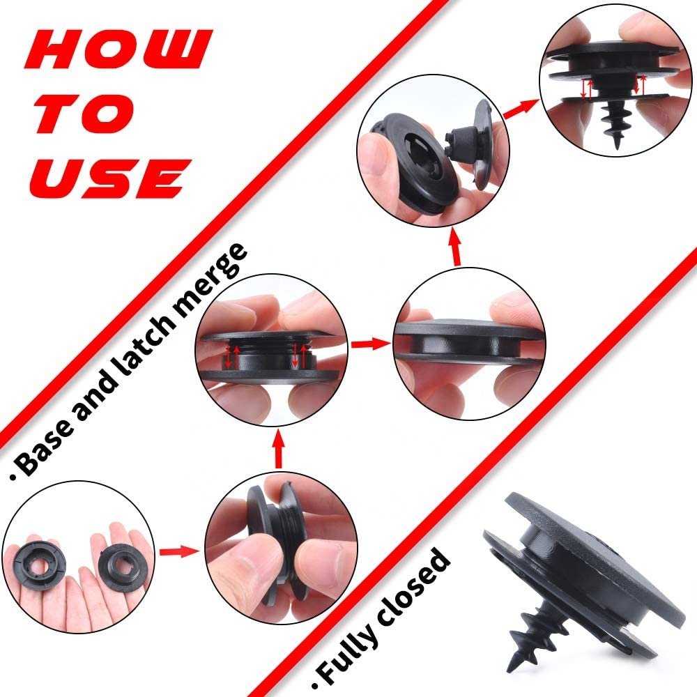 ALQGZ045 Universal Car Mat Holder Fixings Clips for VW BMW Audi Skoda Seat Ford Opel Porsche Round Press Stud
