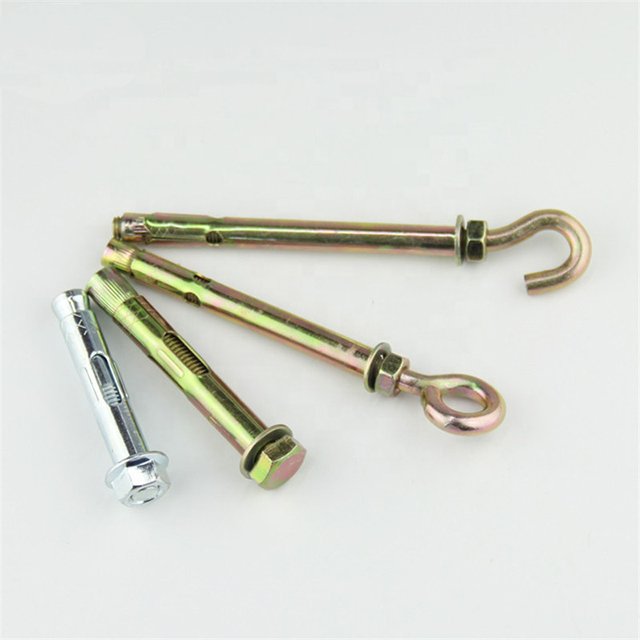 Distribute Fastener Sleeve Anchor M10 M12 Fasteners ZP With Eye Bolt , Yellow Zinc 10mm~60mm