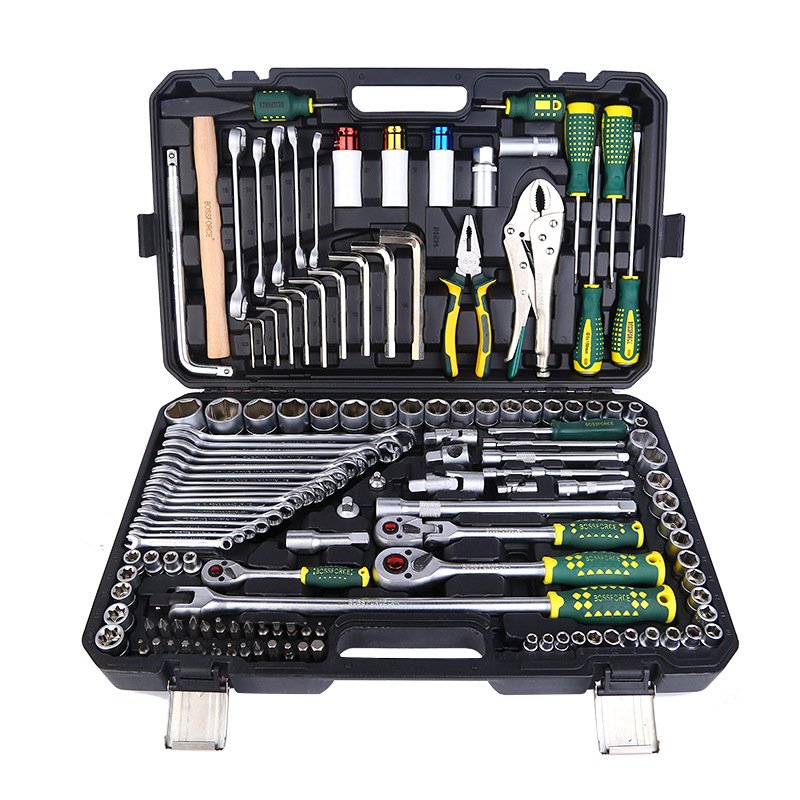 Auto Repair Kit Series 121-piece toolbox set 50BV material s2 Spline screwdriver high-grade plastic box machine repair tool box