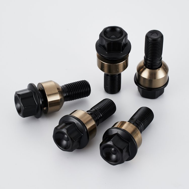 Wholesale custom trendy steel black wheel bolts cars balanced tires fasteners bolts