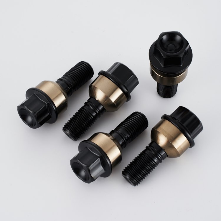 Wholesale custom trendy steel black wheel bolts cars balanced tires fasteners bolts