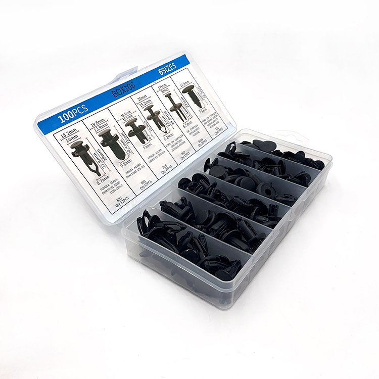100Pcs/Box Universal Car Clips Kit Plastic High Quality Bumper Fasteners Auto Clips Automotive Push Pin Clips Panel Car Plastic