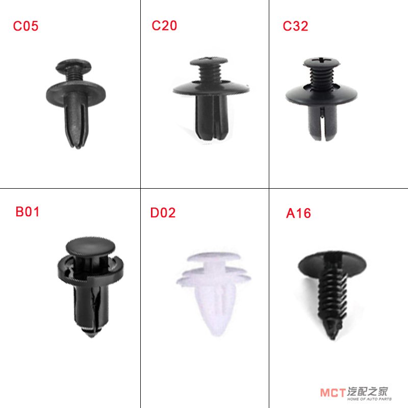 100Pcs 6 Size Automotive Push Pin Rivet Fasteners Trim Clip Assortment Kits automobile plastic rivet