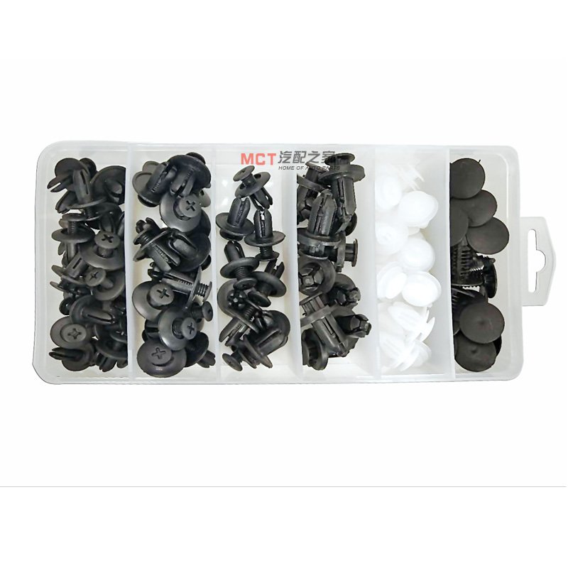 100Pcs 6 Size Automotive Push Pin Rivet Fasteners Trim Clip Assortment Kits automobile plastic rivet