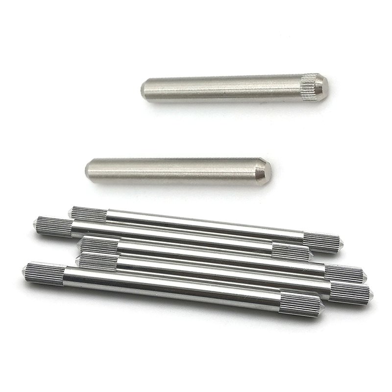 Ss304 Ss316 Aluminum Straight Dowel Pin Front Fork Connecting Rod Threaded Knurled Steel Metal Shaft Pin