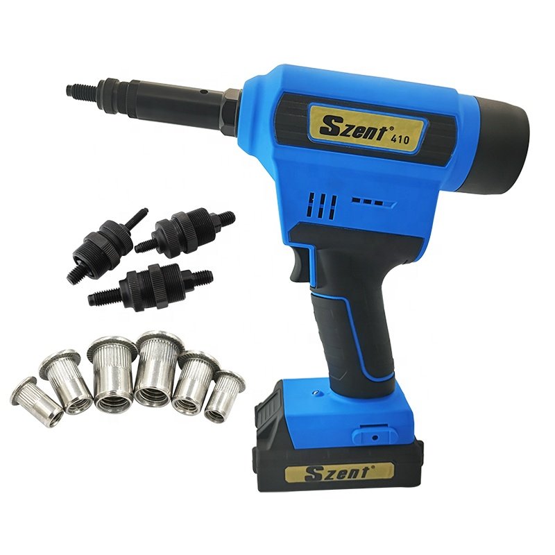 SZENT-410 Automatic Lithium Battery Nut Gun Portable Electric Riveting Nut Professional Heavy Duty Hand Tool M3-m10