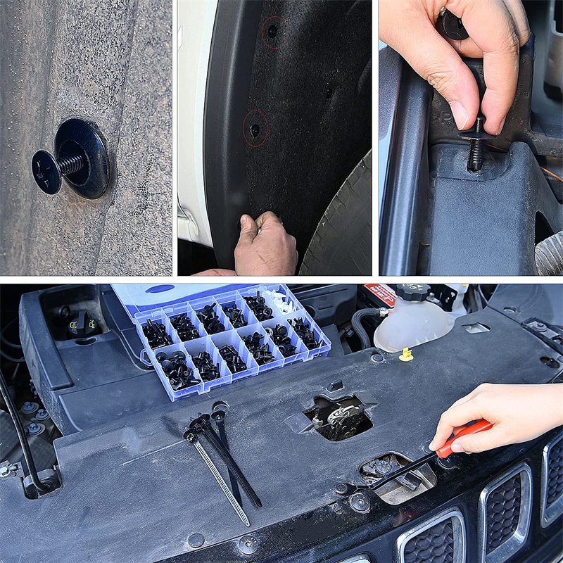 380Pcs Car Plastic Automotive Push Retainer Door Panel Trim Clips Kit Auto Body Fasteners Assortment Fender Rivet Bumper Set