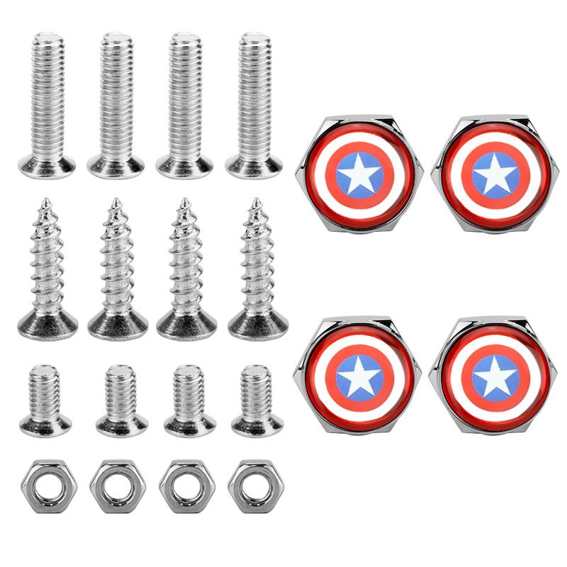 Car License Plate Frame Fastener Screw Caps Bolt Covers