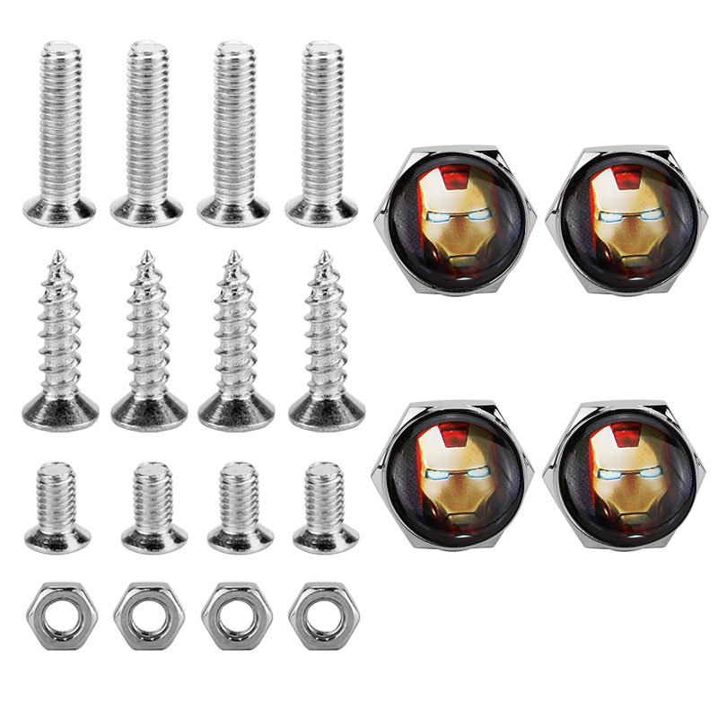 Car License Plate Frame Fastener Screw Caps Bolt Covers