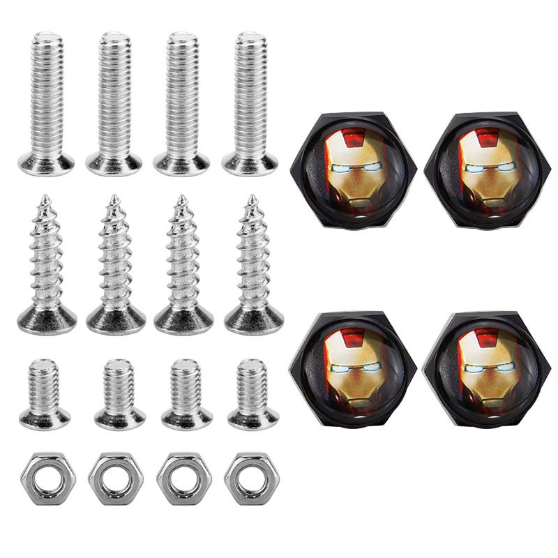 Car License Plate Frame Fastener Screw Caps Bolt Covers