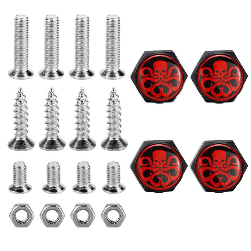 Car License Plate Frame Fastener Screw Caps Bolt Covers