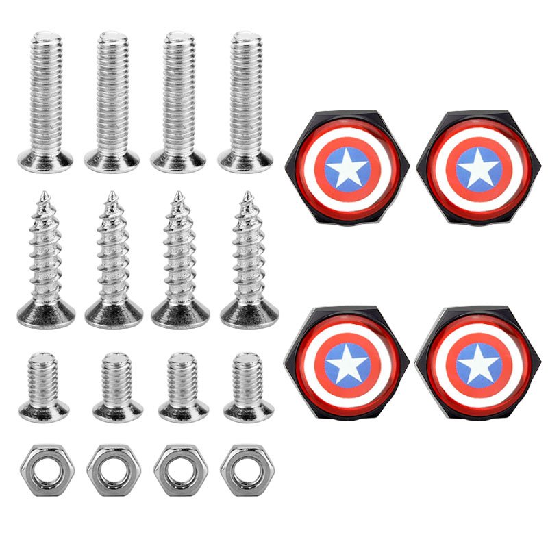 Car License Plate Frame Fastener Screw Caps Bolt Covers