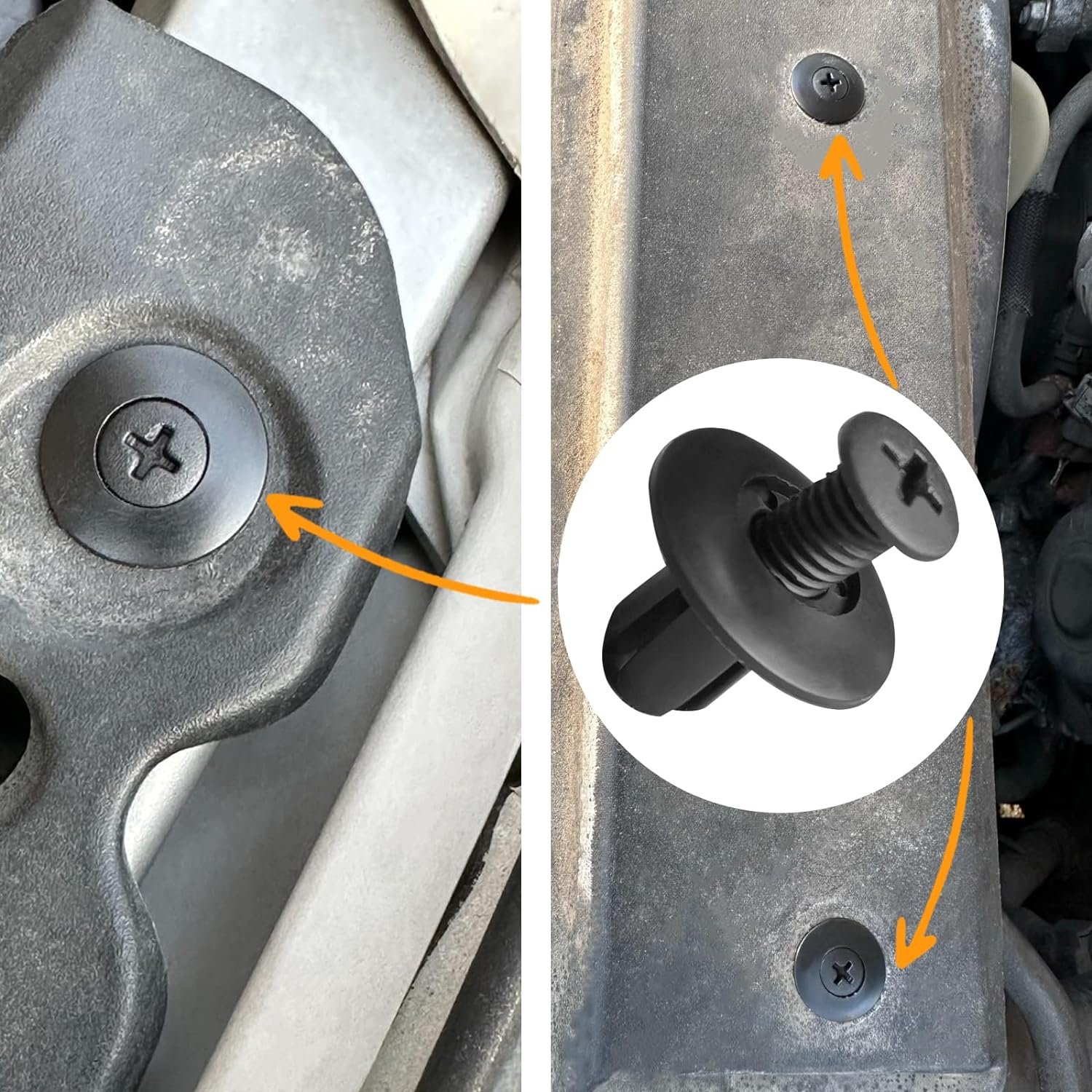 QEEPEI 4 Boxes car retainer clips plastic fasten Car Retainers Clips bumper retainer clips Grill Fender Door Rivets with tools