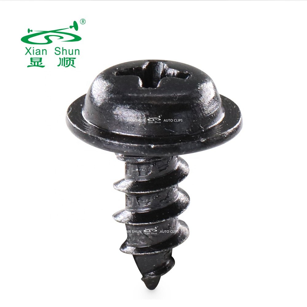 Xianshun auto fastener Metal screw phillips truss phillips pan head stainless steel black coating for vehicle and household