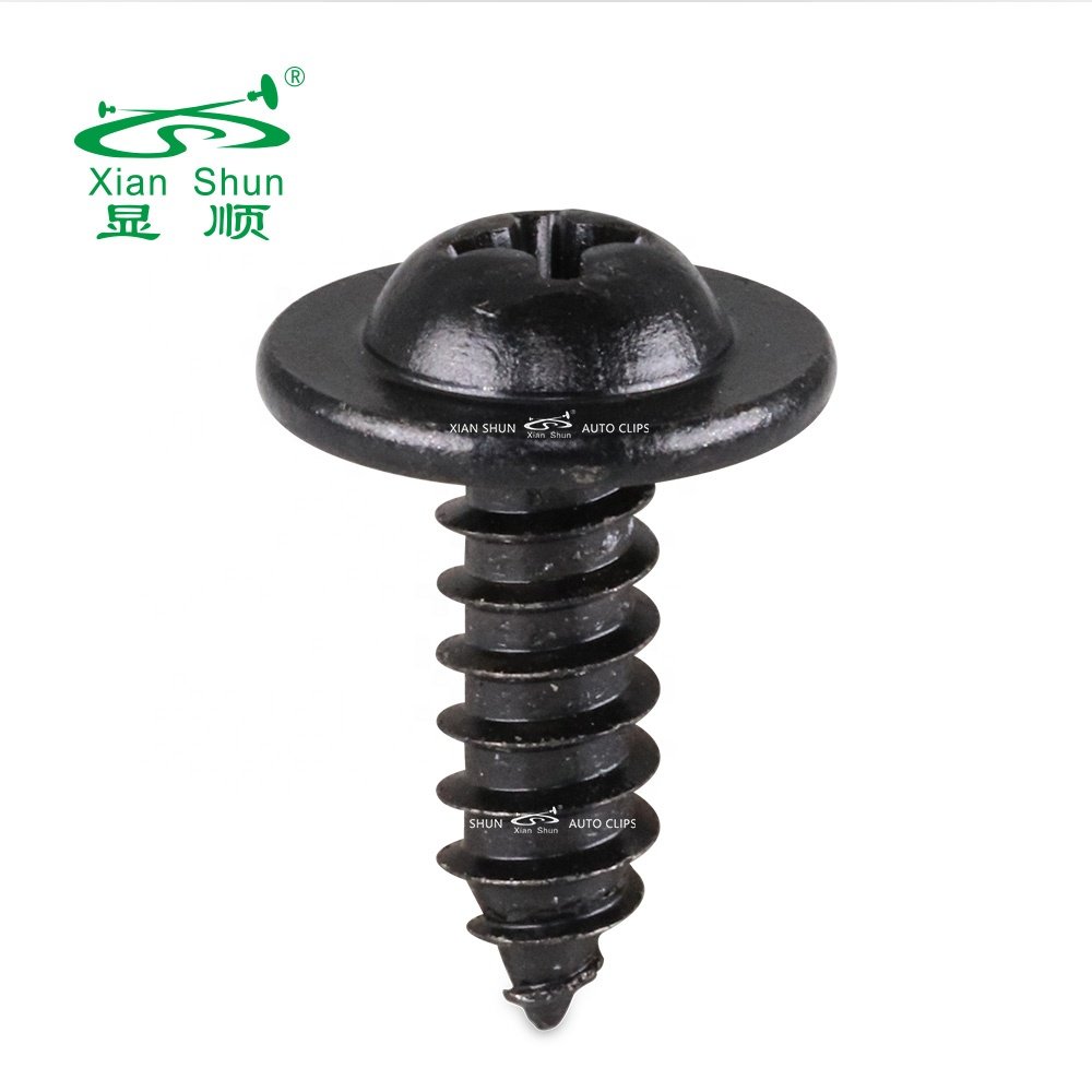 Xianshun auto fastener Metal screw phillips truss phillips pan head stainless steel black coating for vehicle and household