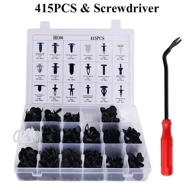 800pcs Car Fastener Clip Kit Fender Rivet Clips Auto Body Push Retainer Pin Rivet Bumper Door Trim Panel Retainer Repair Tool