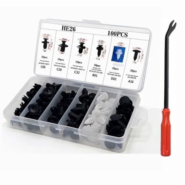 800pcs Car Fastener Clip Kit Fender Rivet Clips Auto Body Push Retainer Pin Rivet Bumper Door Trim Panel Retainer Repair Tool
