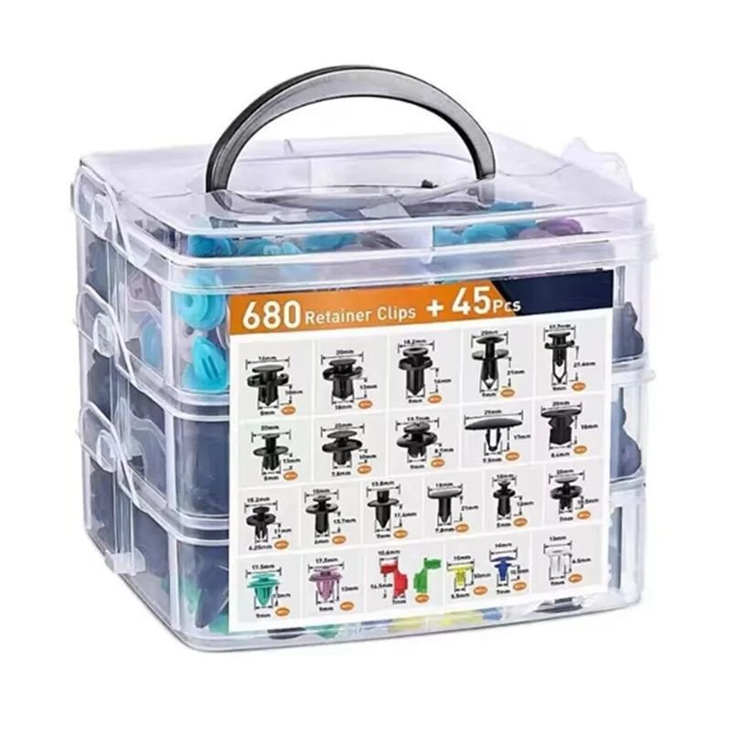 800pcs Car Fastener Clip Kit Fender Rivet Clips Auto Body Push Retainer Pin Rivet Bumper Door Trim Panel Retainer Repair Tool