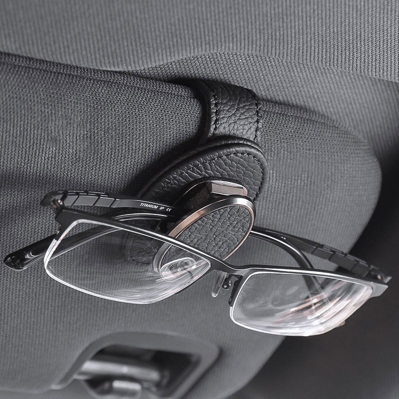 Universal Car Sun Visor Glasses Clip Card Leather Metal Eyeglasses Ticket Sunglasses Holder Clips Auto Interior Accessories