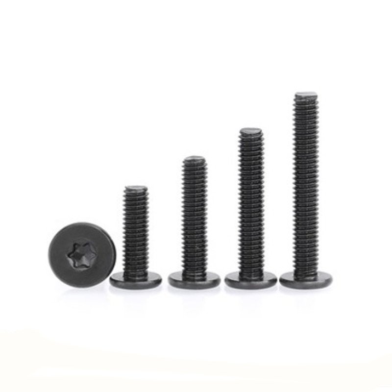 Factory Fastener Manufacturer M1.6 M2 M2.5 M3 M4 M5 M6 M8 Stainless Steel Black Torx Flat Thin Head Screws & Nut