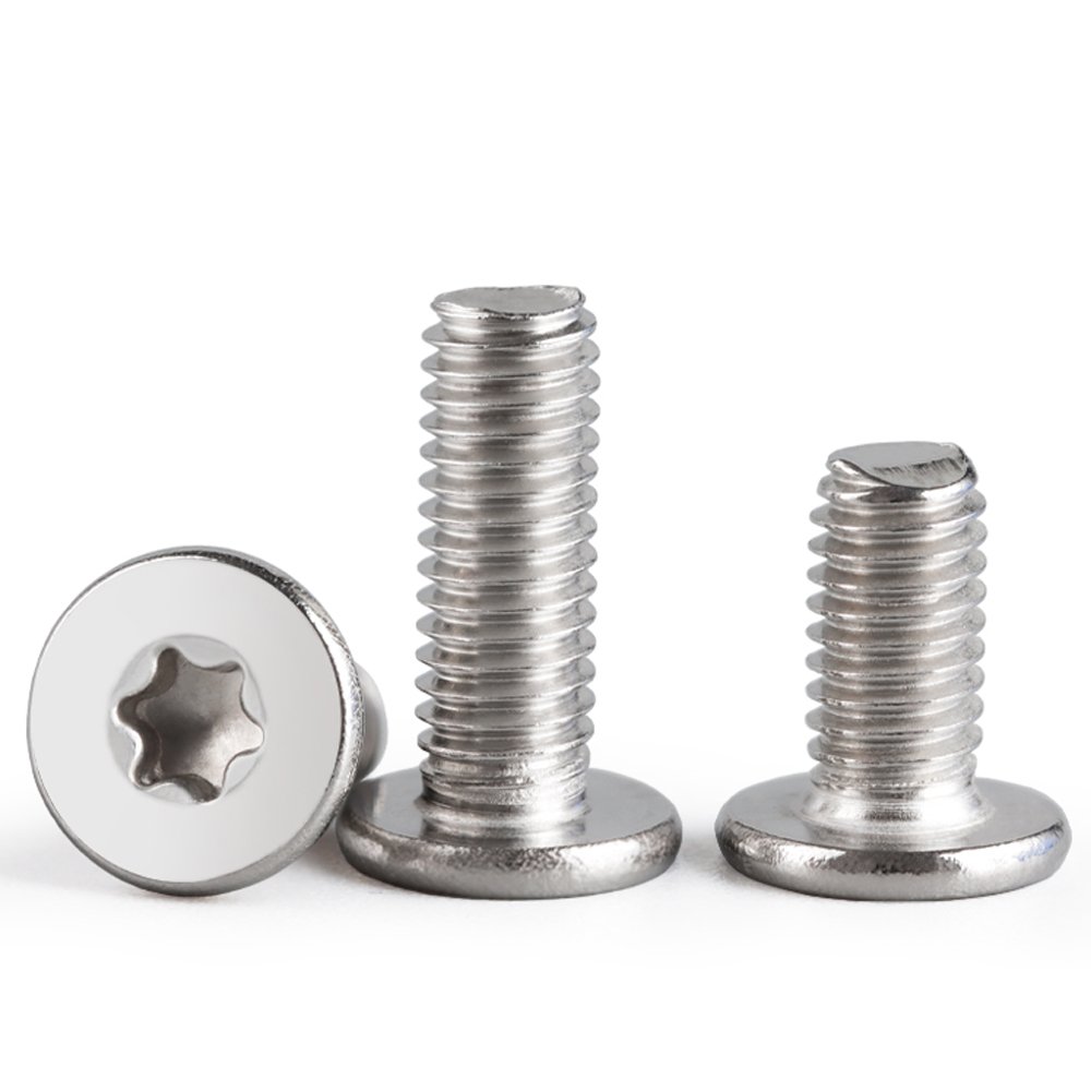 Factory Fastener Manufacturer M1.6 M2 M2.5 M3 M4 M5 M6 M8 Stainless Steel Black Torx Flat Thin Head Screws & Nut