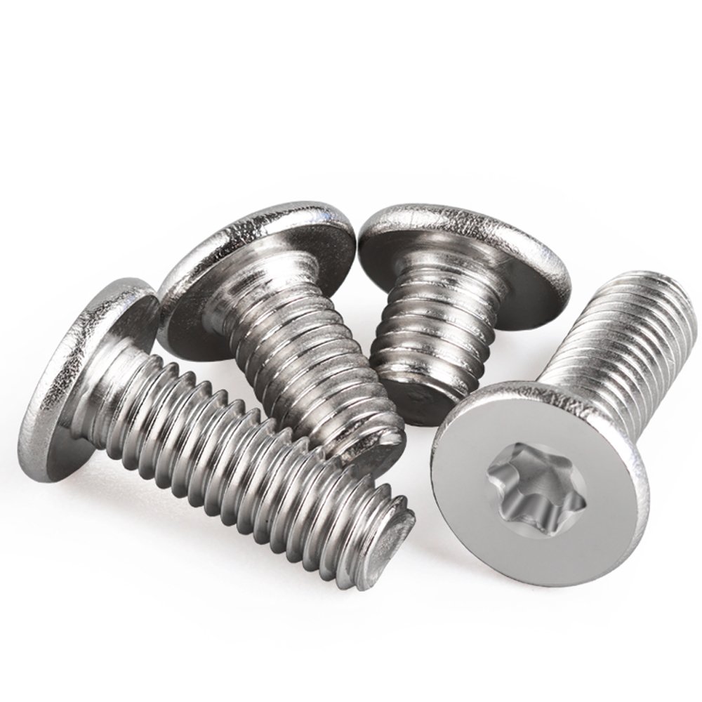 Factory Fastener Manufacturer M1.6 M2 M2.5 M3 M4 M5 M6 M8 Stainless Steel Black Torx Flat Thin Head Screws & Nut