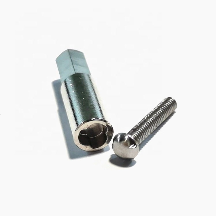 Stainless Steel Three Grooves Tamper-Proof Fastener Safety Security Anti Theft Bolt With Key for Auto