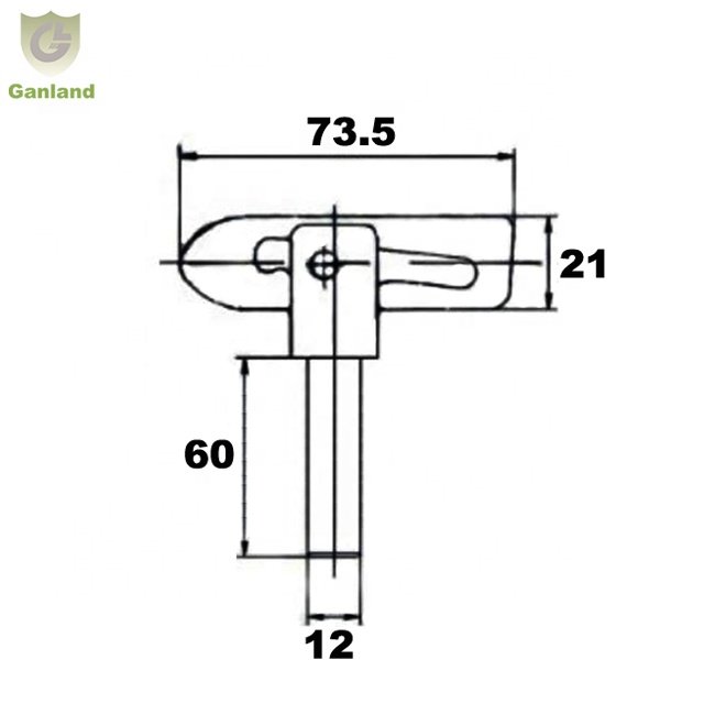 GL-14151 M12 Threaded Antiluce 60mm Nut Bolt Fasteners Tailgate Drop Catch