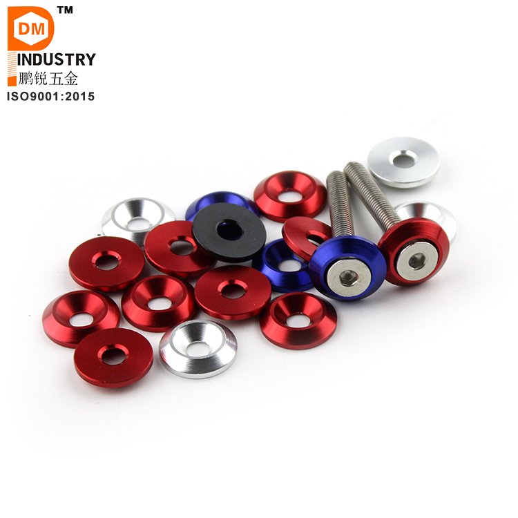 Anodied Color Countersunk Washers M6 JDM Modification Aluminum Fender Washer With Bolt