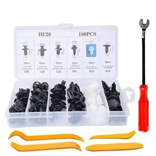 100pcs boxed clip car expansion screw plastic clip door panel fender sleeve box
