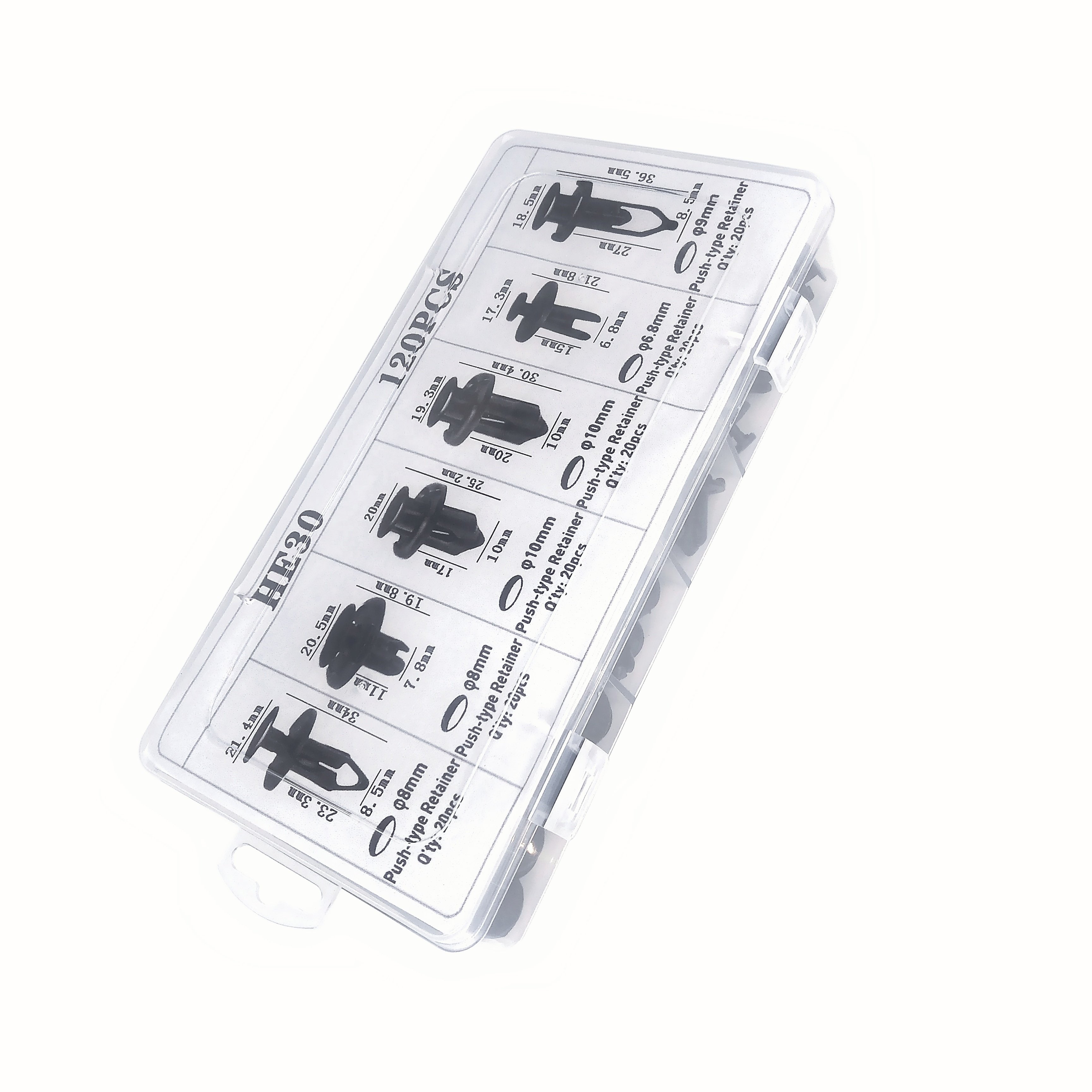 China Factory Supply Automotive Plastic Fasteners Car Pom Clips 120pcs