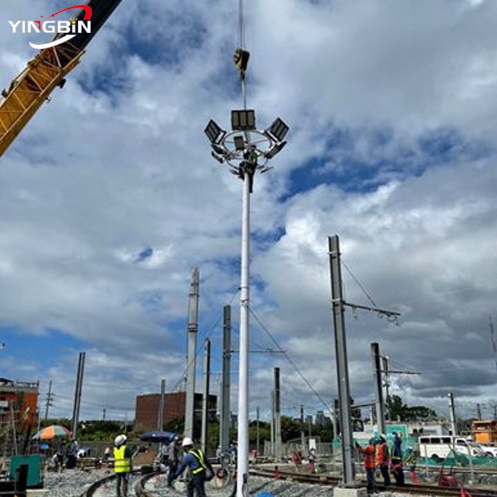 Hot-DIP Galvanized Steel Conical Octagonal High Mast Lighting pole 15m-40m High Mast Light