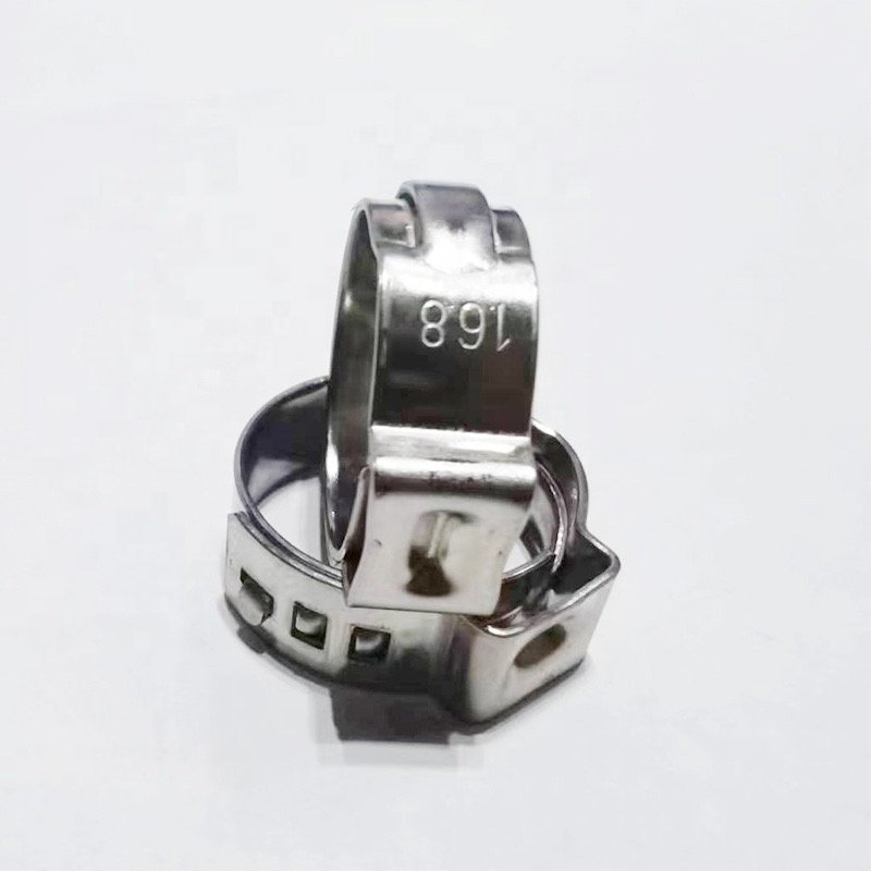 Single Ear 304 Stainless Steel Hose Clamps Zinc Finish for Automotive Water Pipe Fuel Line Stepless Adjustment