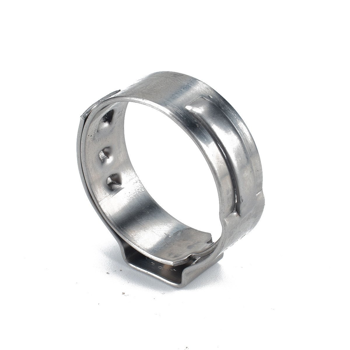 Single Ear 304 Stainless Steel Hose Clamps Zinc Finish for Automotive Water Pipe Fuel Line Stepless Adjustment