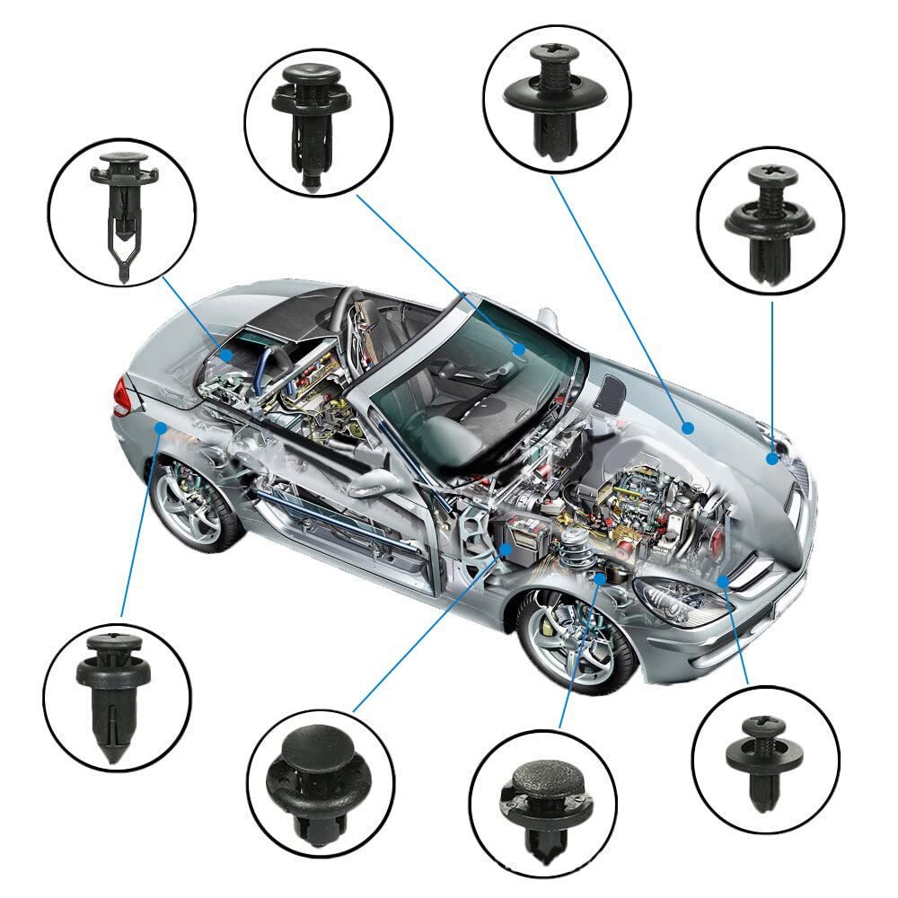 625pcs Box Buckle 16 Type Rivet Fasteners Expansion Screw Clip Buckle Car Retainer Clips Auto Push Pin Rivet Clip Buckle