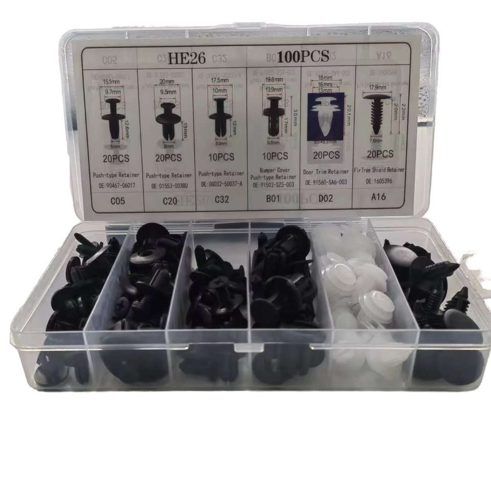 ZVYZ 100pcs Mixed Auto Fastener Clip Push Retainer Plastic Rivet Bumper Fender Nylon Material Condition New