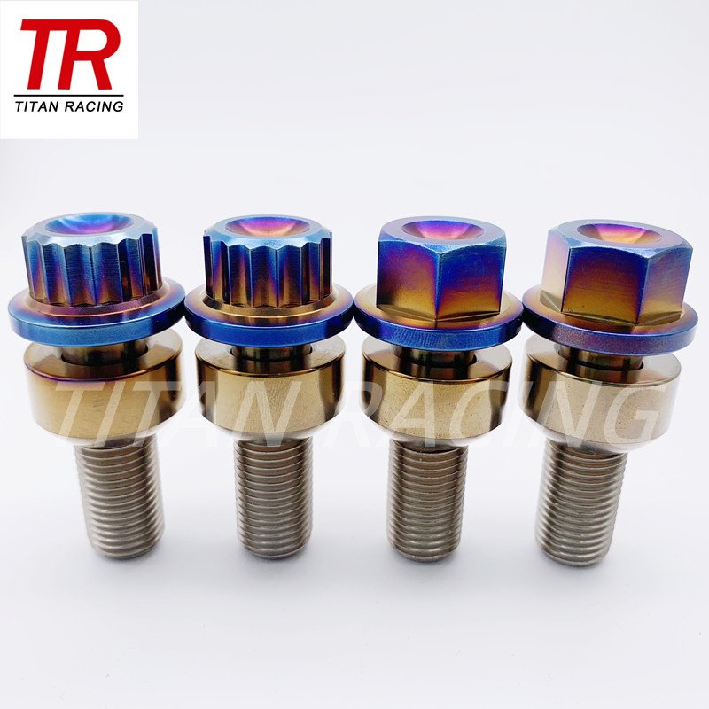 Metric M12x1.25, M14x1.5 Titanium Grade5 colorful Anodized Wheel Lug Nut
